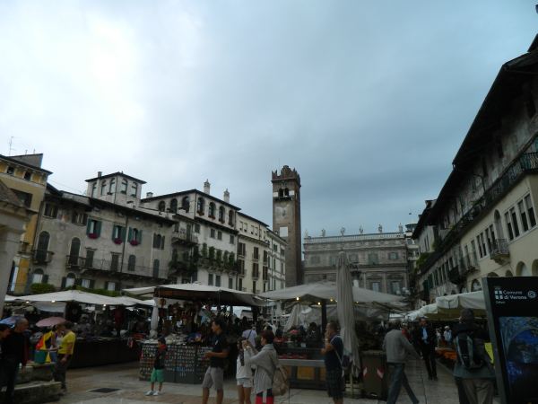 One of Verona's many squares and outdoor markets.